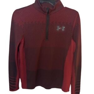 Under Armour Youth Large Burgundy Quarter Zip Pullover Athletic Top